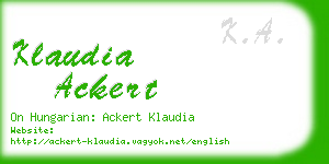 klaudia ackert business card